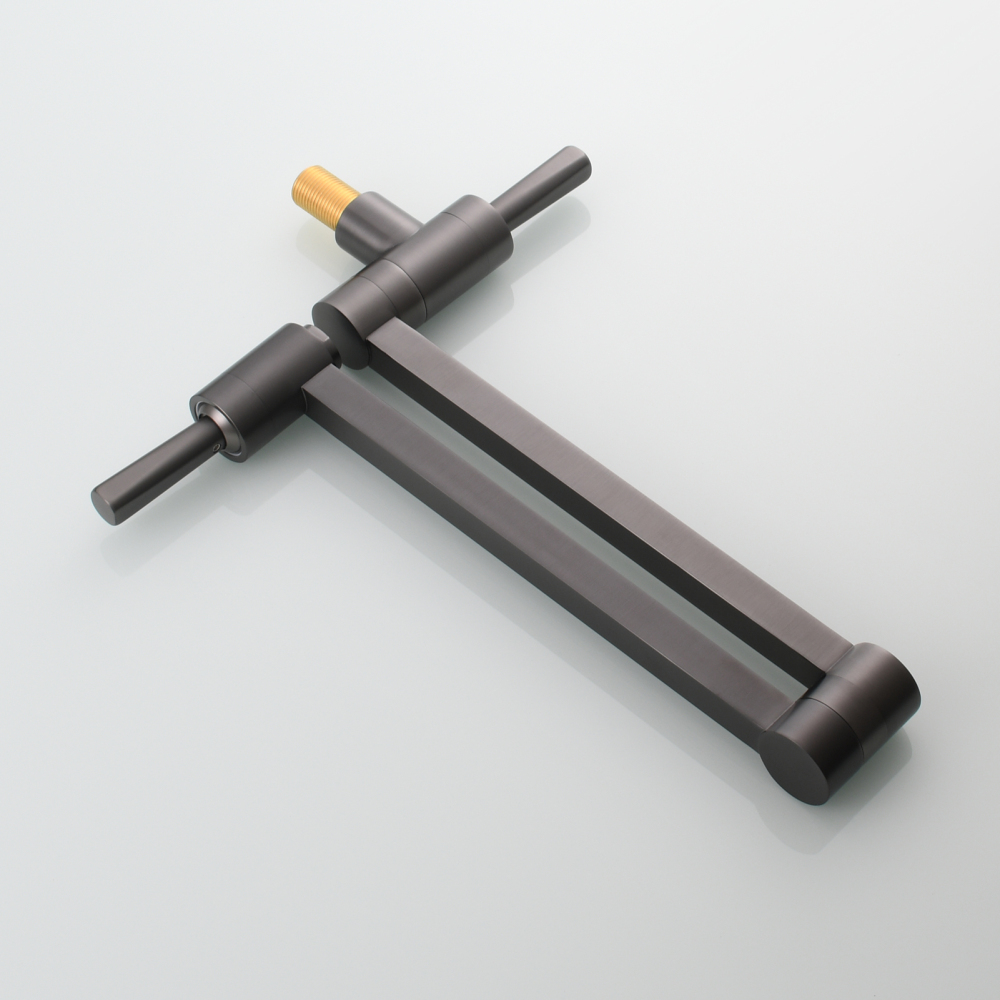 Tecmolog Brass Kitchen Wall Mounted Faucet Rotating Switch Telescopic Faucet