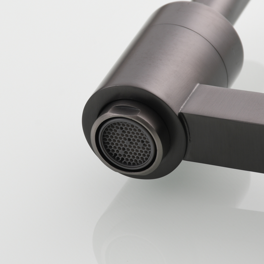 Tecmolog Brass Kitchen Wall Mounted Faucet Rotating Switch Telescopic Faucet