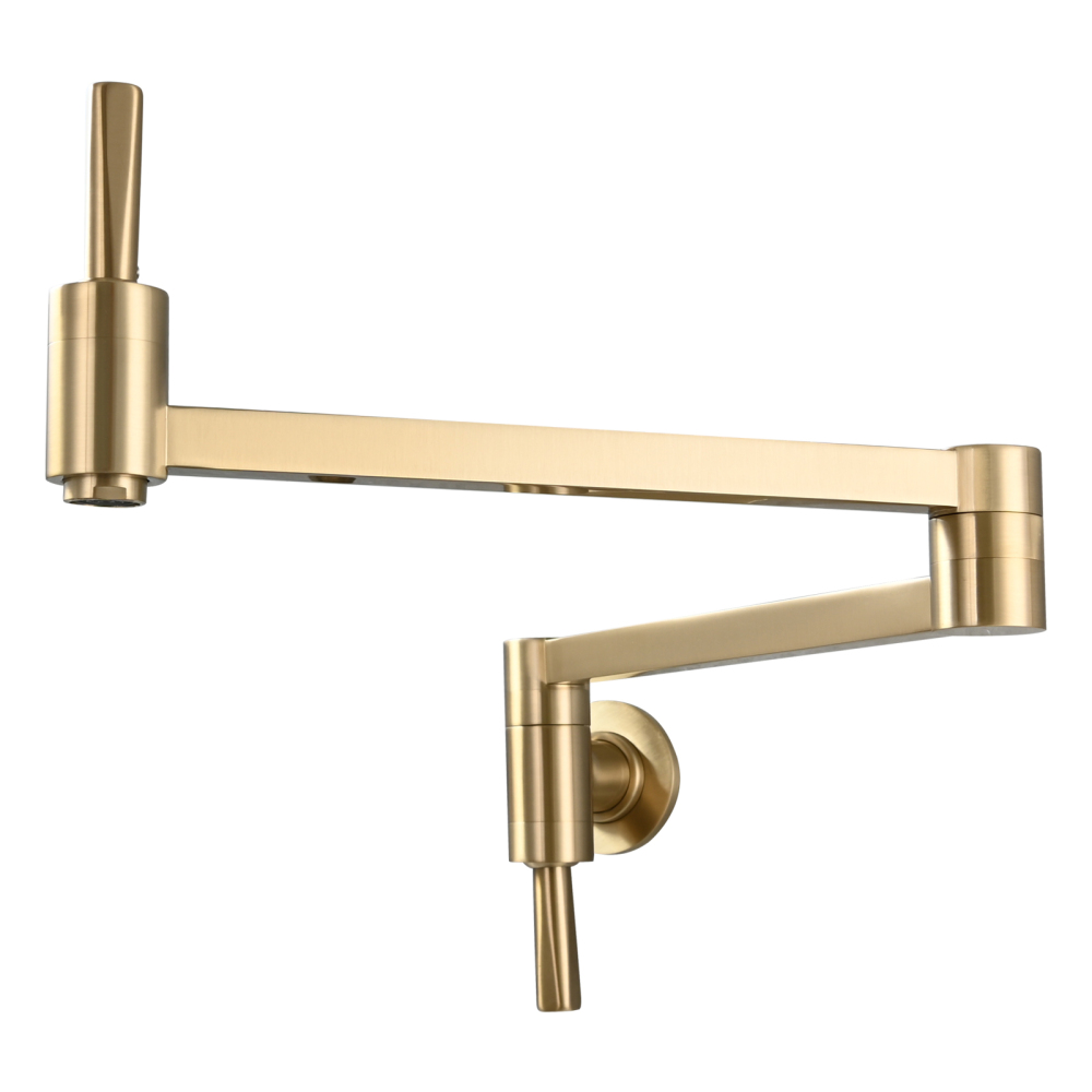 Tecmolog Brass Kitchen Wall Mounted Faucet Rotating Switch Telescopic Faucet