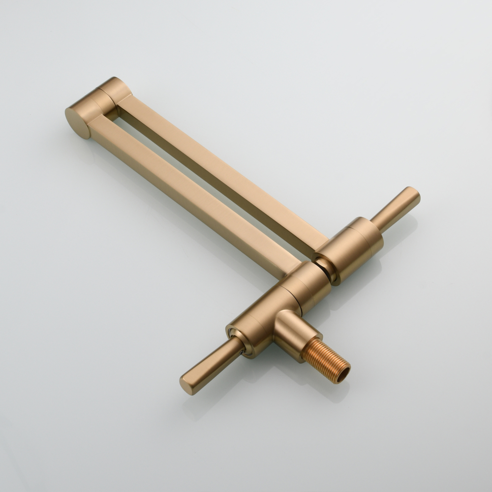 Tecmolog Brass Kitchen Wall Mounted Faucet Rotating Switch Telescopic Faucet