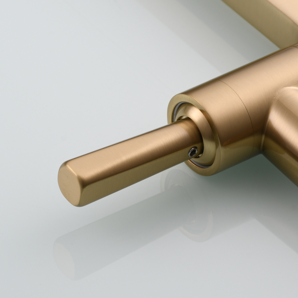 Tecmolog Brass Kitchen Wall Mounted Faucet Rotating Switch Telescopic Faucet