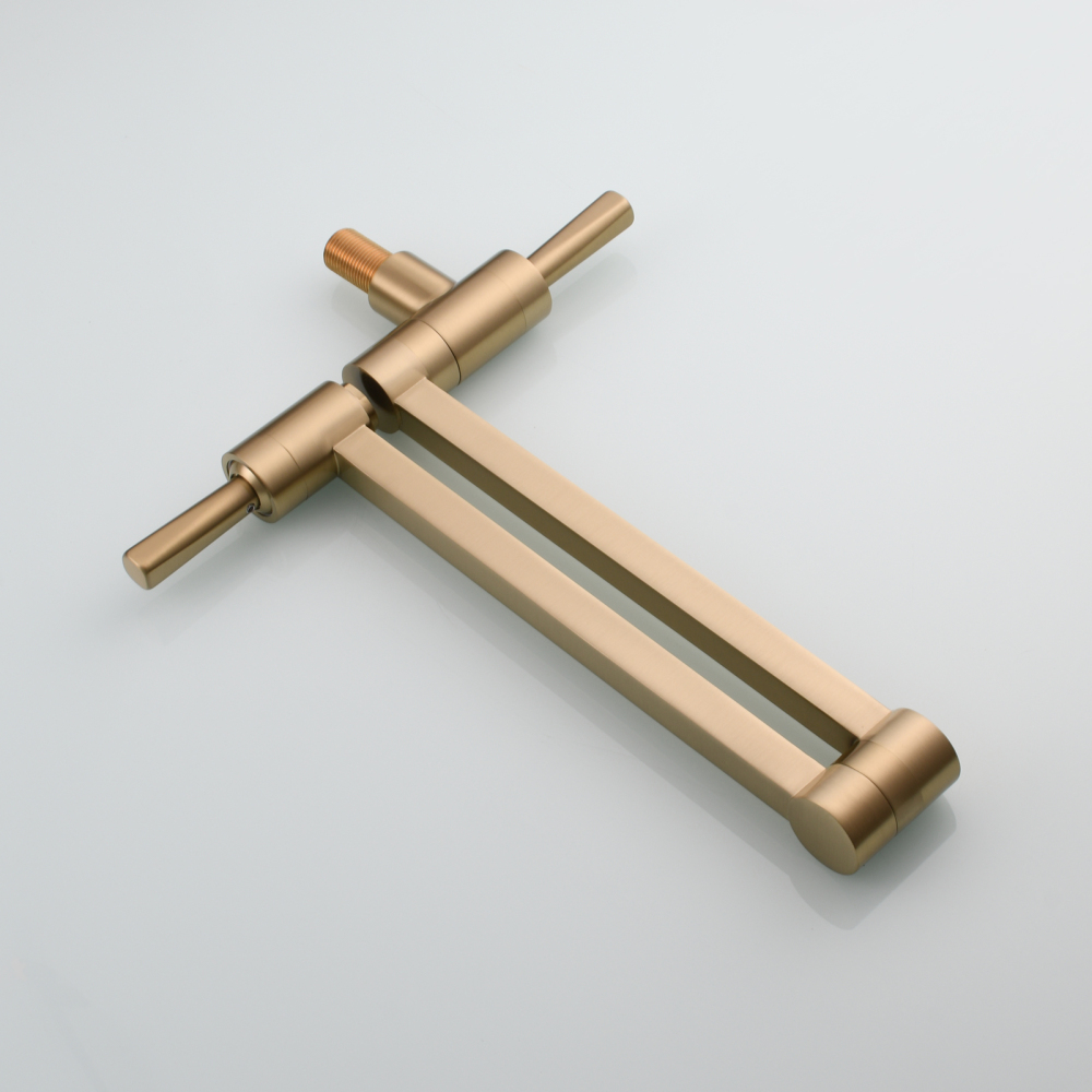 Tecmolog Brass Kitchen Wall Mounted Faucet Rotating Switch Telescopic Faucet