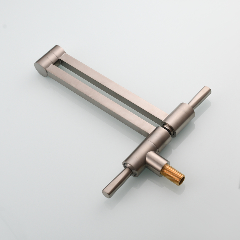 Tecmolog Brass Kitchen Wall Mounted Faucet Rotating Switch Telescopic Faucet