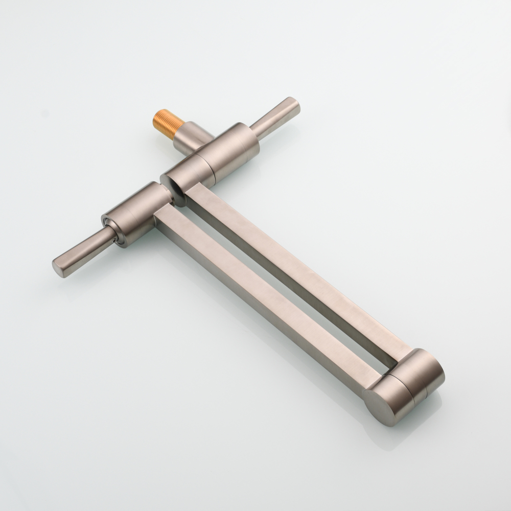 Tecmolog Brass Kitchen Wall Mounted Faucet Rotating Switch Telescopic Faucet