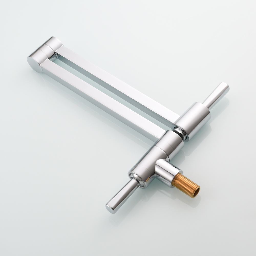 Tecmolog Brass Kitchen Wall Mounted Faucet Telescopic Rotary Faucet