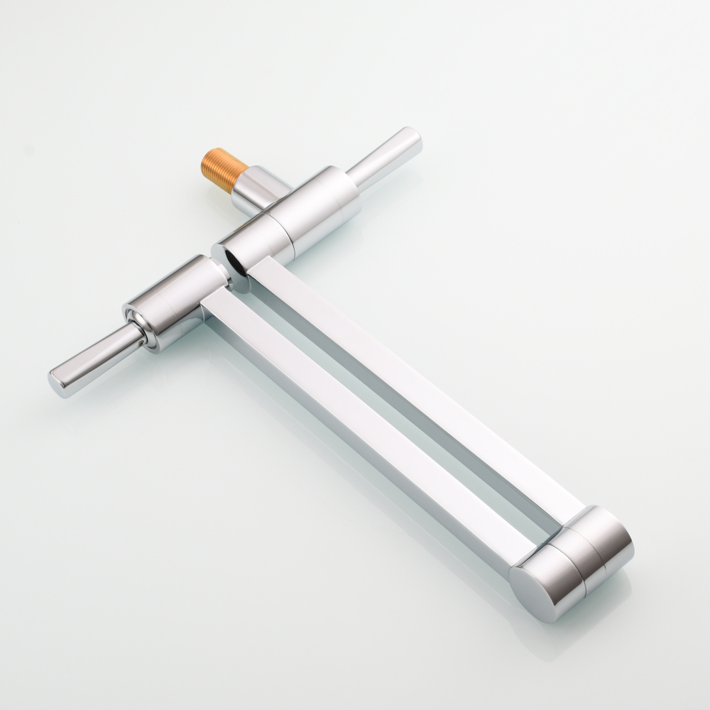 Tecmolog Brass Kitchen Wall Mounted Faucet Telescopic Rotary Faucet