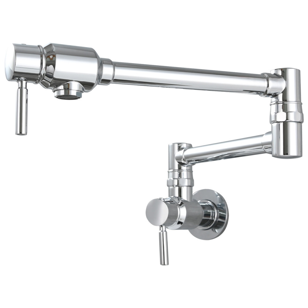 Tecmolog Brass Chrome Single Cold Faucet,Modern Wall Mounted Folding Pot Filler Kitchen Faucet