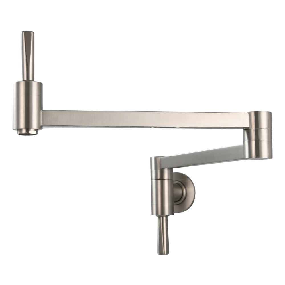 Tecmolog Brass Kitchen Wall Mounted Faucet Rotating Switch Telescopic Faucet