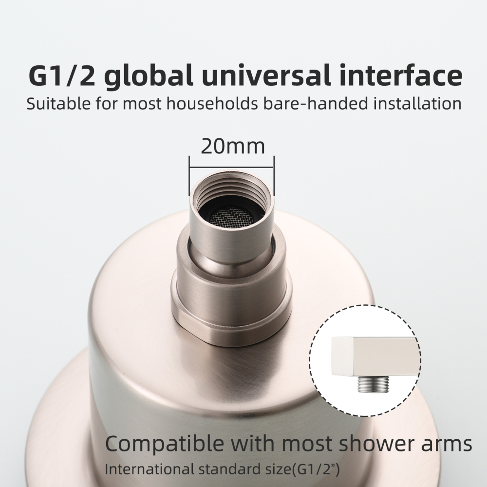 Tecmolog Brass 118mm Filtered Shower Head with 360° Adjustable Swivel Ball