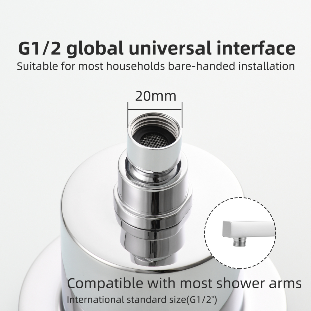 Tecmolog Brass 118mm Filtered Shower Head with 360° Adjustable Swivel Ball