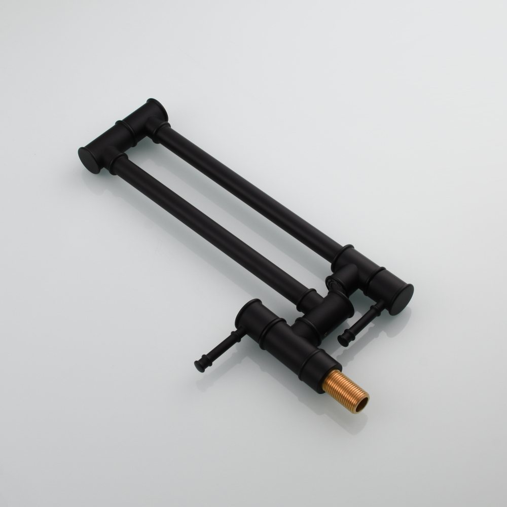 Tecmolog Brass Pot Filler Faucet Wall Mount Kitchen Folding Faucet Double Joint Swing Arms