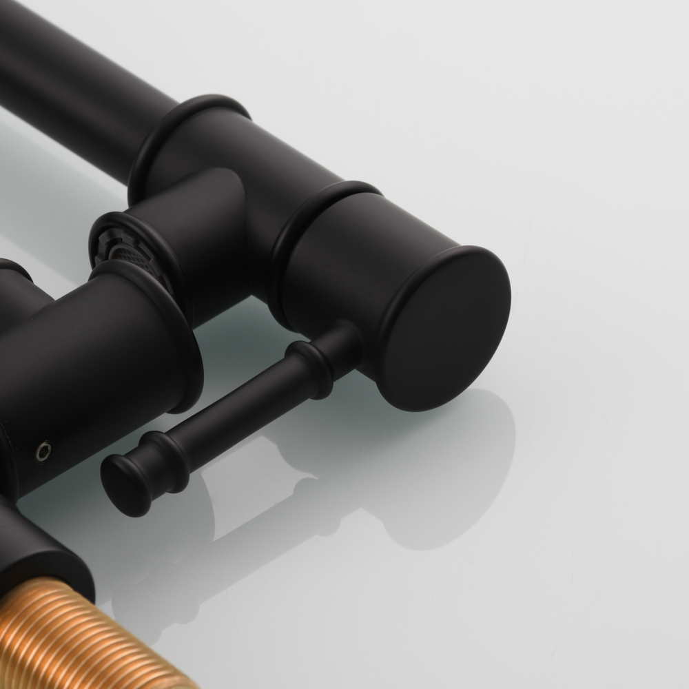 Tecmolog Brass Pot Filler Faucet Wall Mount Kitchen Folding Faucet Double Joint Swing Arms