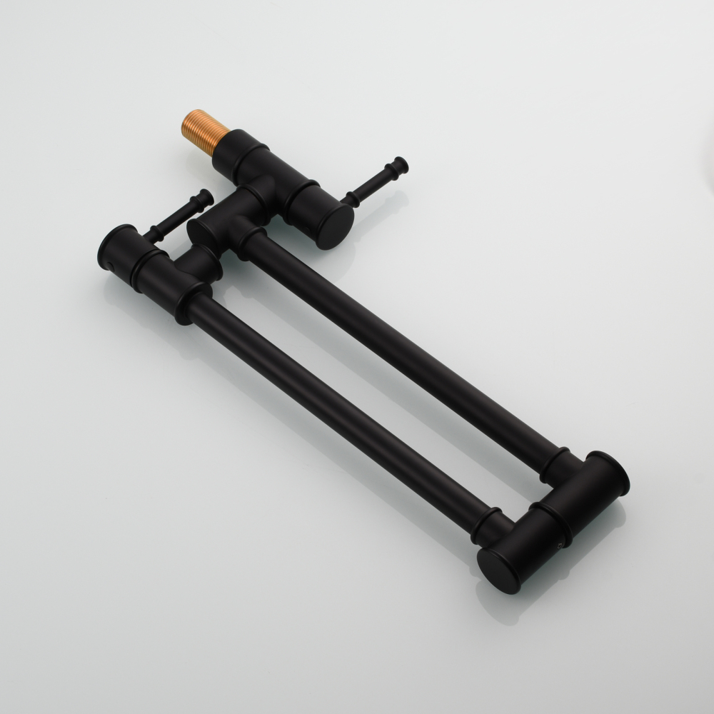 Tecmolog Brass Pot Filler Faucet Wall Mount Kitchen Folding Faucet Double Joint Swing Arms