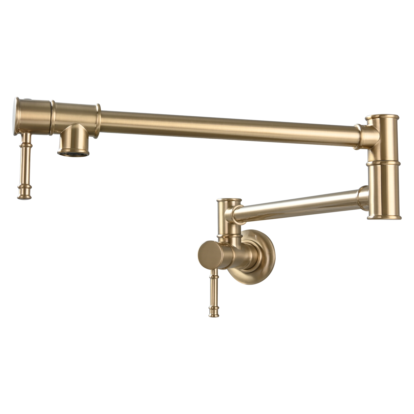 Tecmolog Brass Pot Filler Faucet Wall Mount Kitchen Folding Faucet Double Joint Swing Arms