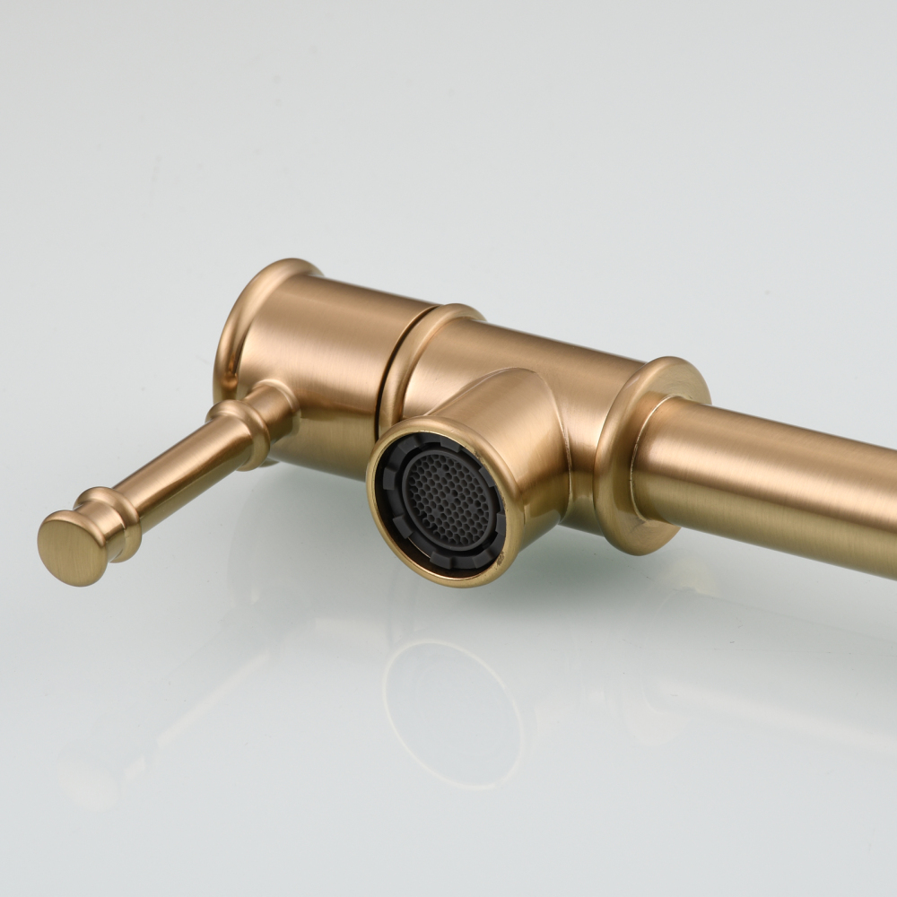 Tecmolog Brass Pot Filler Faucet Wall Mount Kitchen Folding Faucet Double Joint Swing Arms