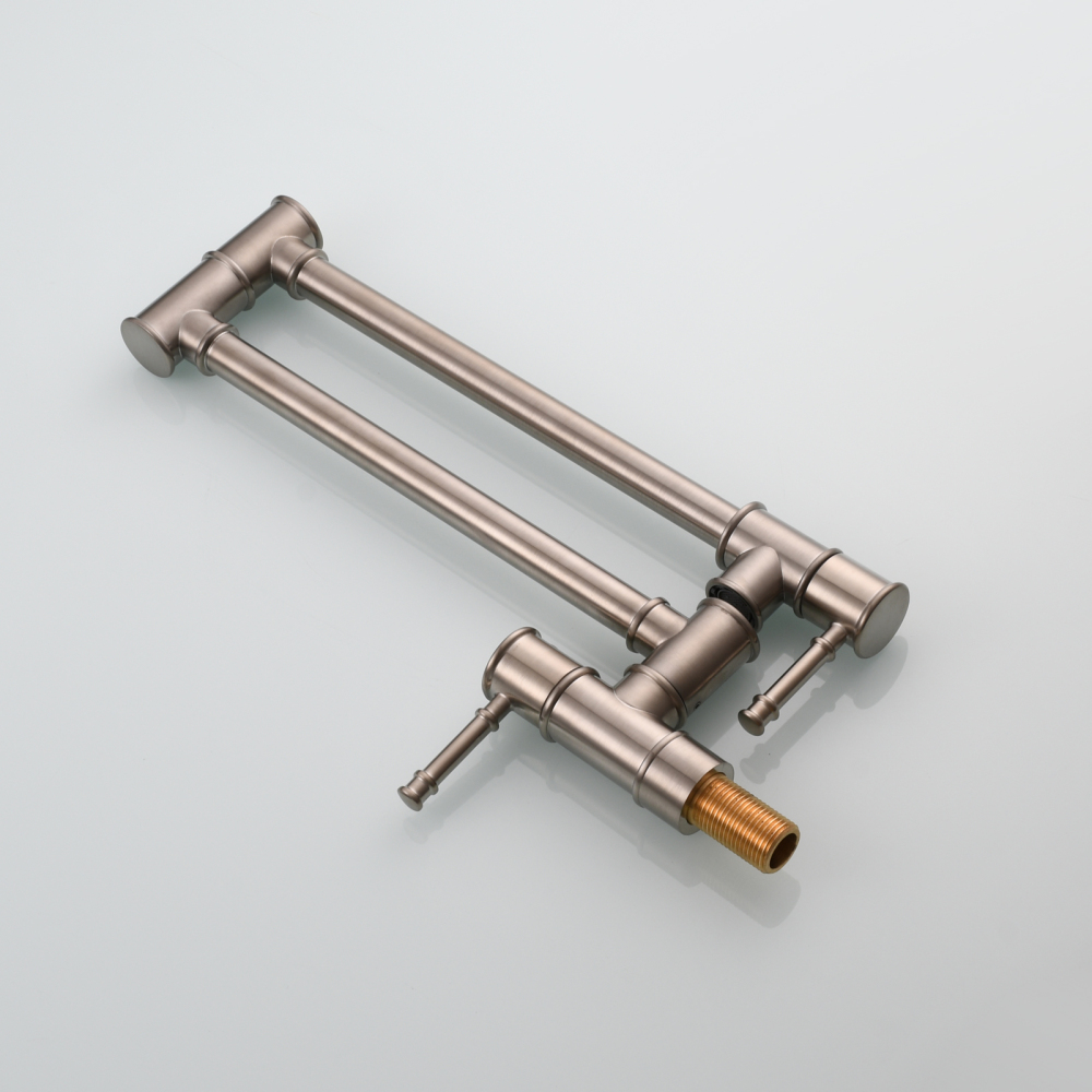 Tecmolog Brass Pot Filler Faucet Wall Mount Kitchen Folding Faucet Double Joint Swing Arms