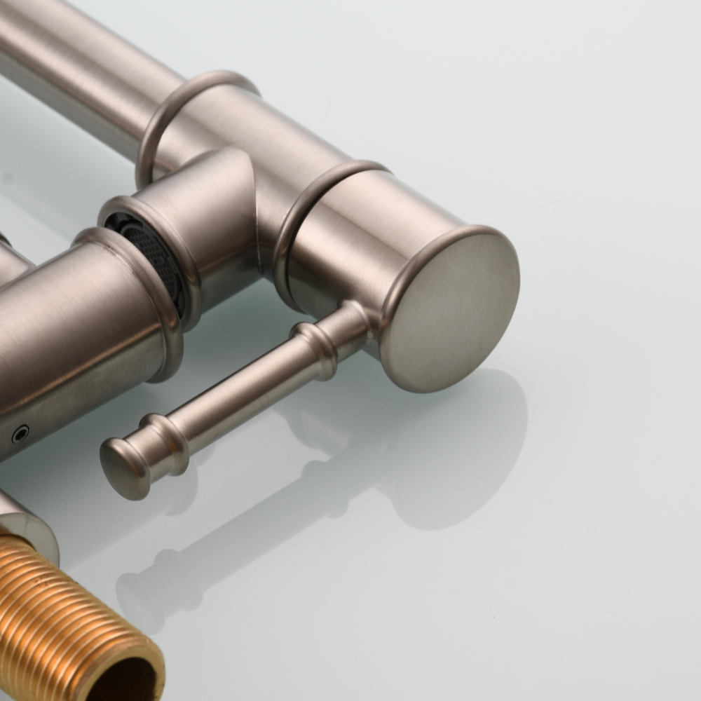 Tecmolog Brass Pot Filler Faucet Wall Mount Kitchen Folding Faucet Double Joint Swing Arms