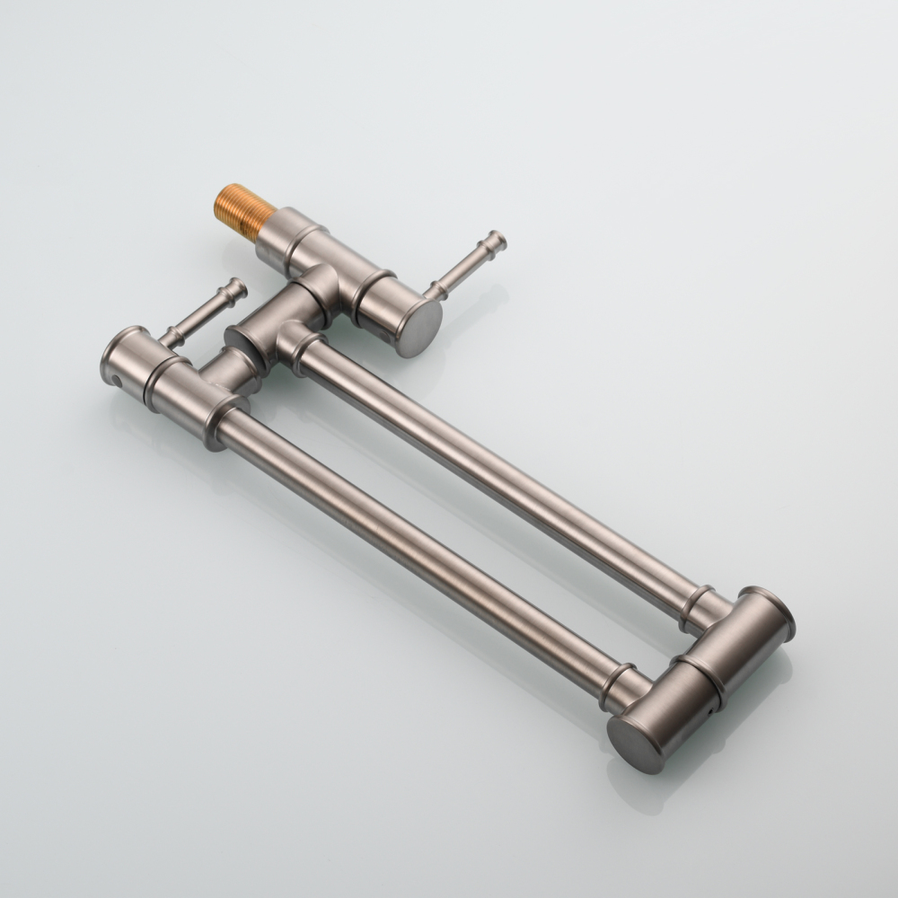 Tecmolog Brass Pot Filler Faucet Wall Mount Kitchen Folding Faucet Double Joint Swing Arms