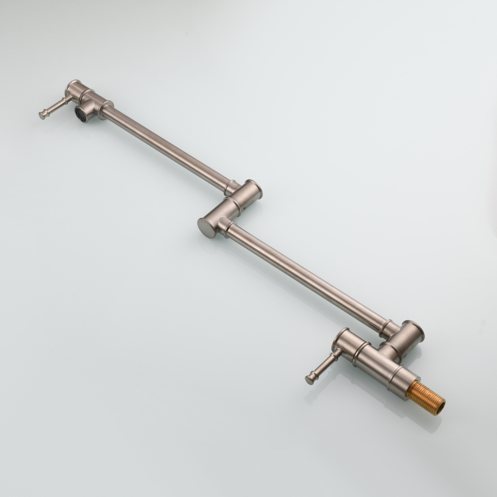 Tecmolog Brass Pot Filler Faucet Wall Mount Kitchen Folding Faucet Double Joint Swing Arms