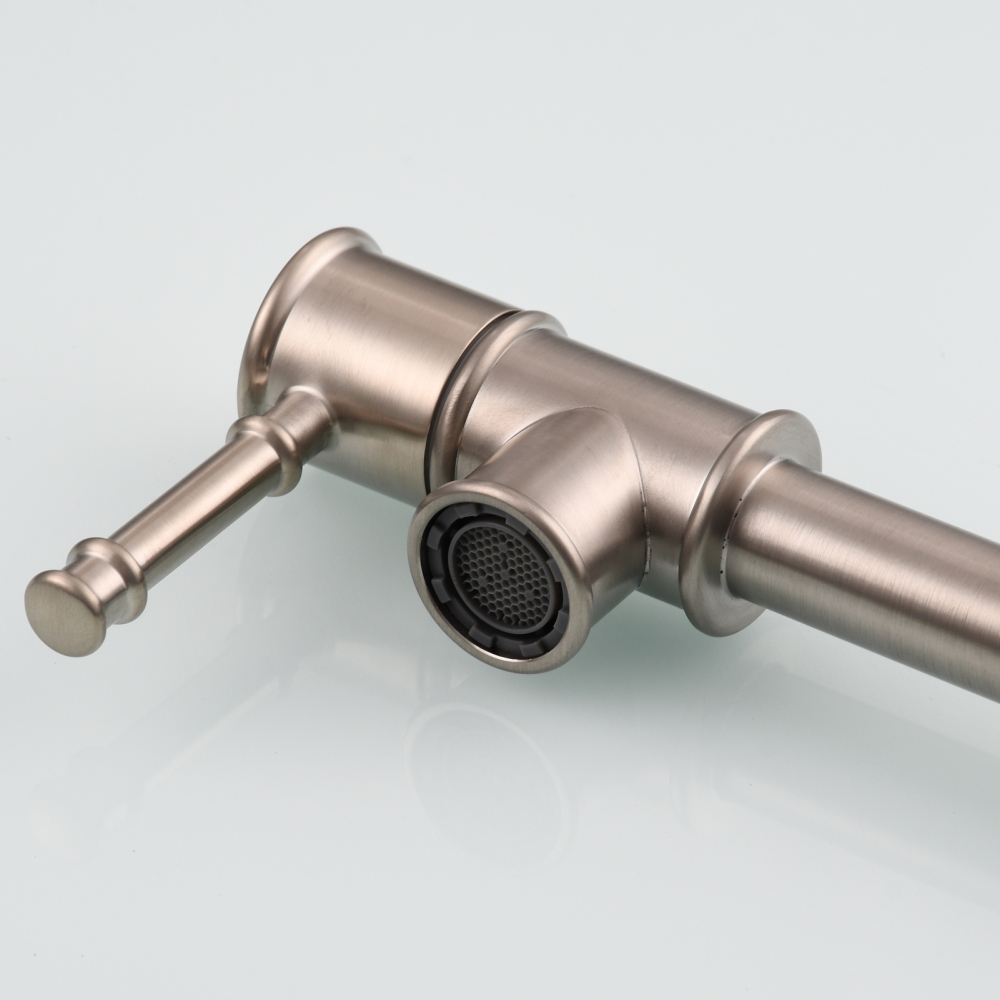 Tecmolog Brass Pot Filler Faucet Wall Mount Kitchen Folding Faucet Double Joint Swing Arms