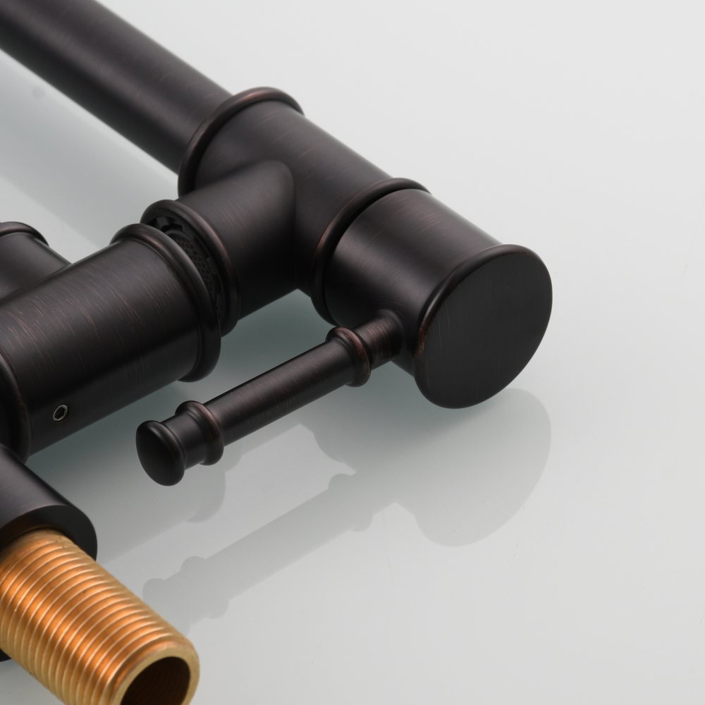 Tecmolog Brass Pot Filler Faucet Wall Mount Kitchen Folding Faucet Double Joint Swing Arms