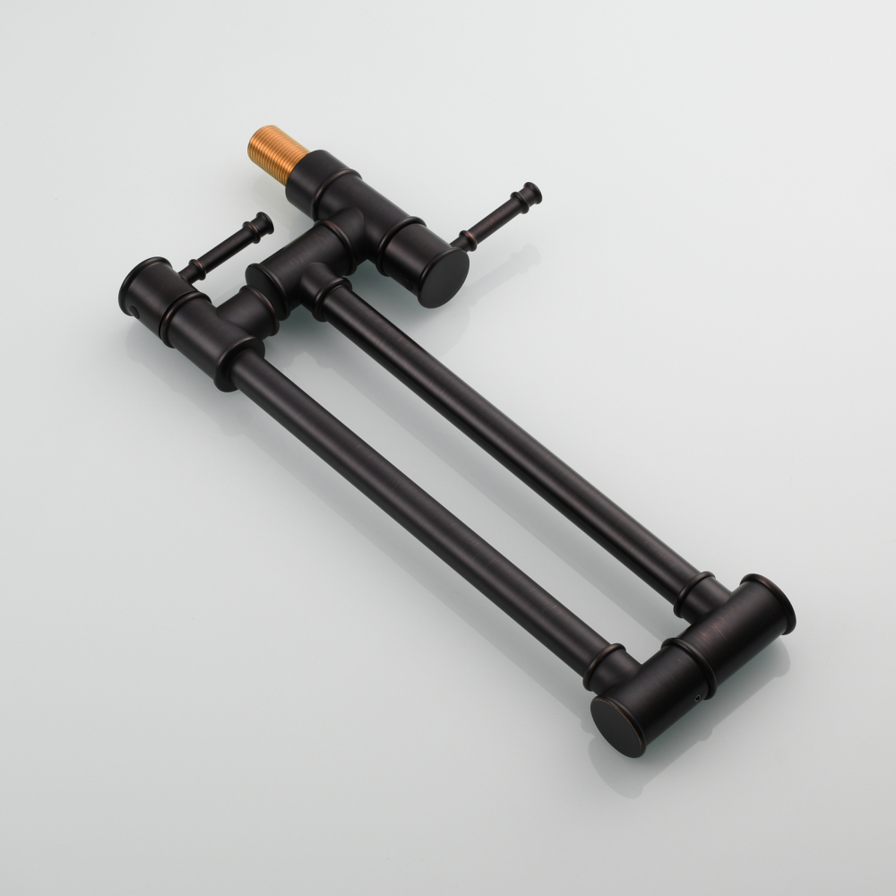 Tecmolog Brass Pot Filler Faucet Wall Mount Kitchen Folding Faucet Double Joint Swing Arms