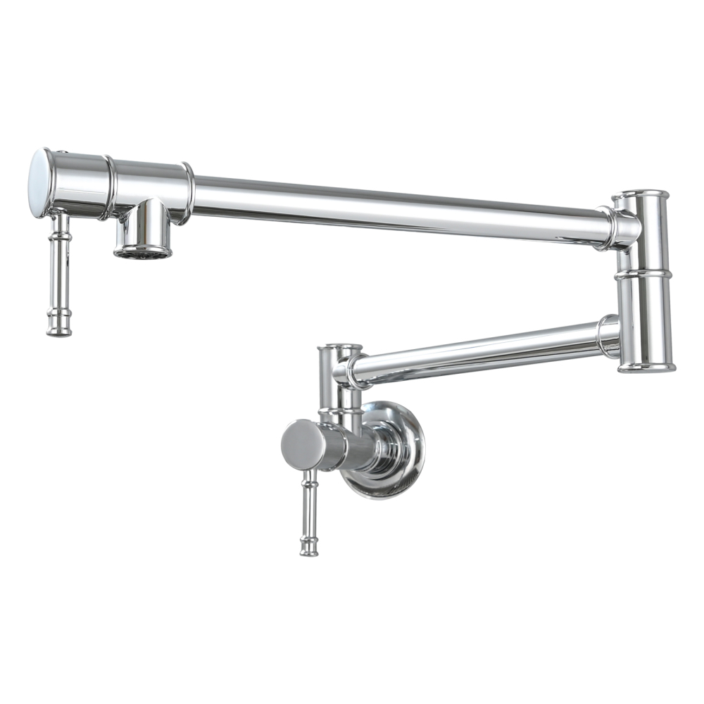 Tecmolog Brass Pot Filler Faucet Wall Mount Kitchen Folding Faucet Double Joint Swing Arms