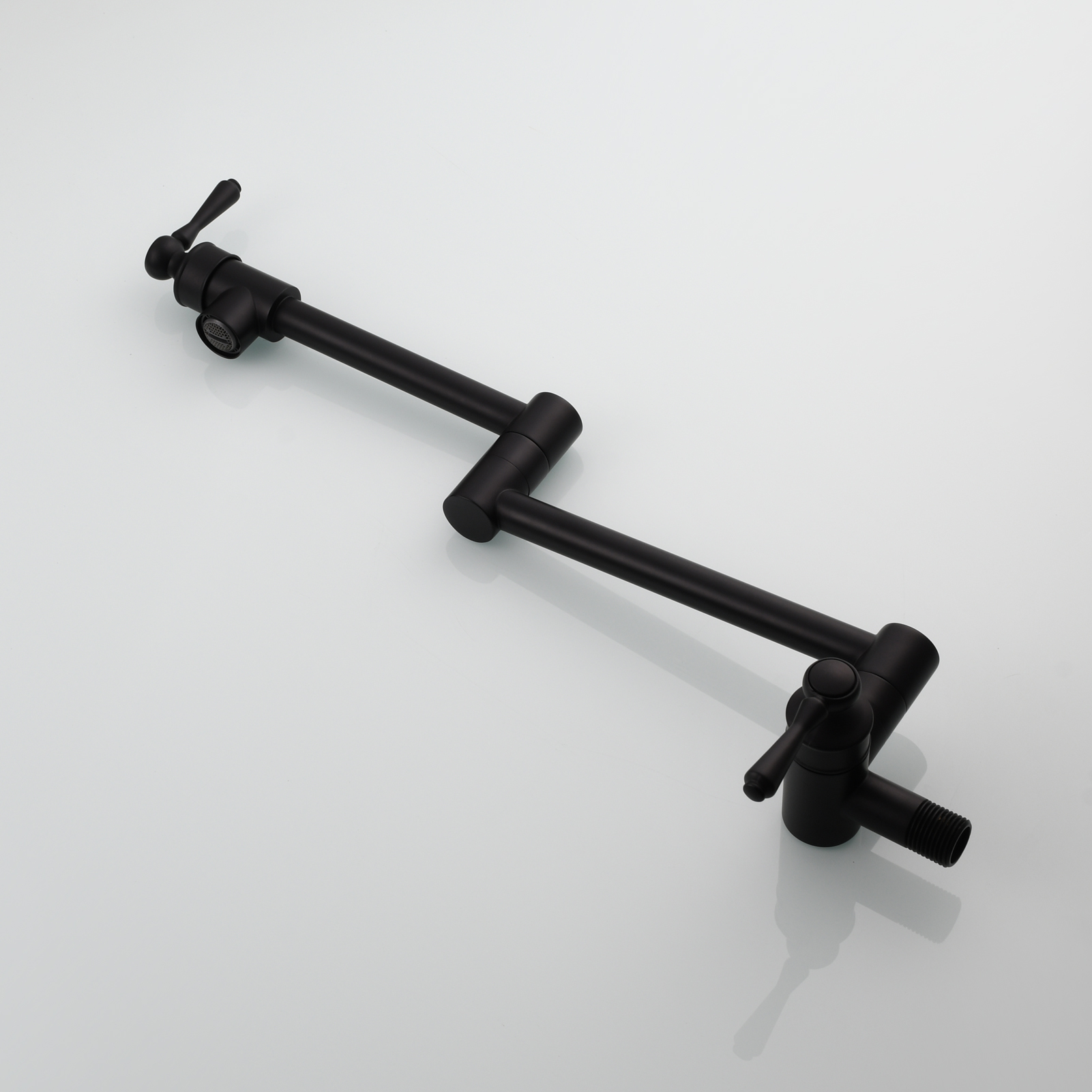Tecmolog Brass Folding Double Joint Swing Arm Kitchen Faucet Single Hole Two Handles Kitchen Single Cold