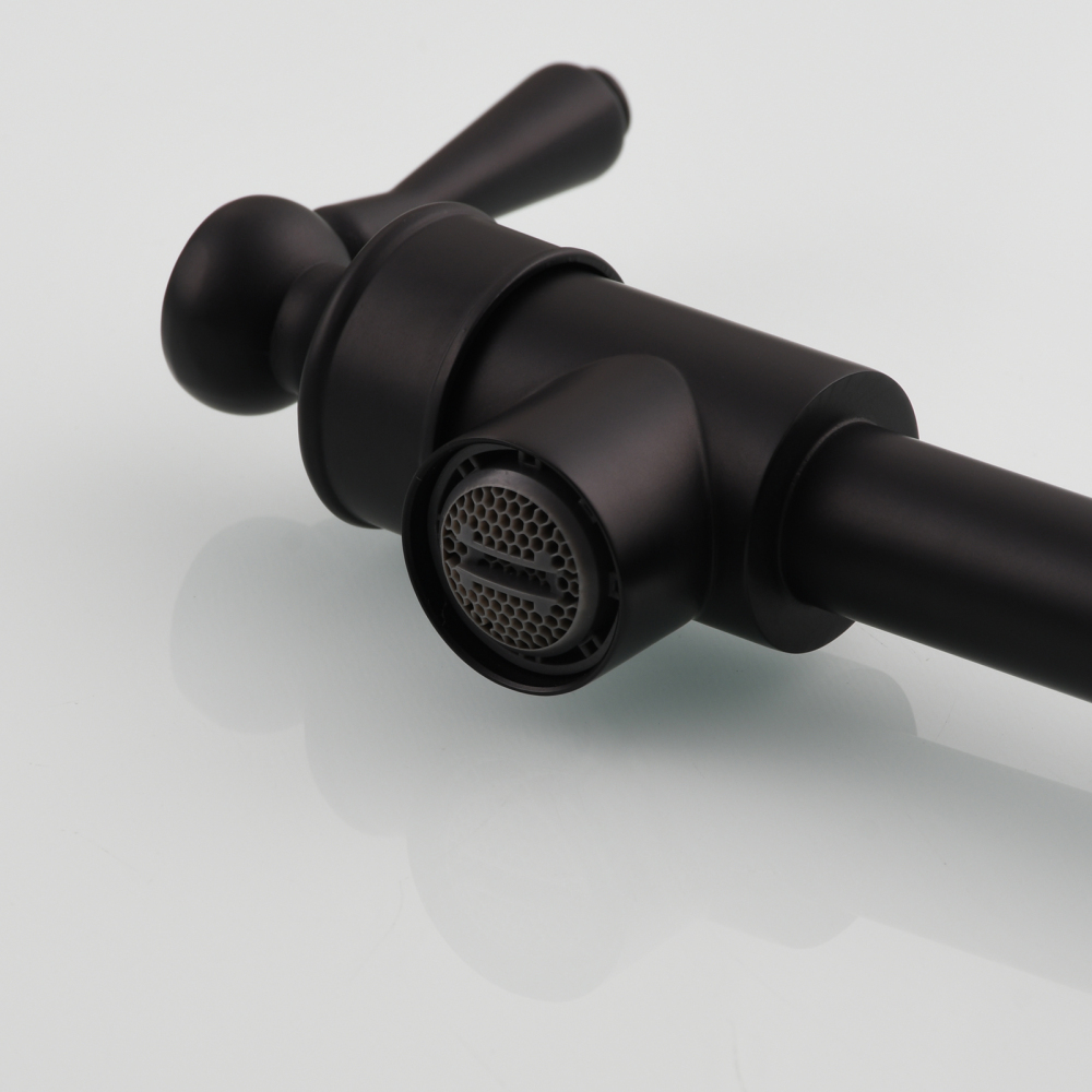 Tecmolog Brass Folding Double Joint Swing Arm Kitchen Faucet Single Hole Two Handles Kitchen Single Cold