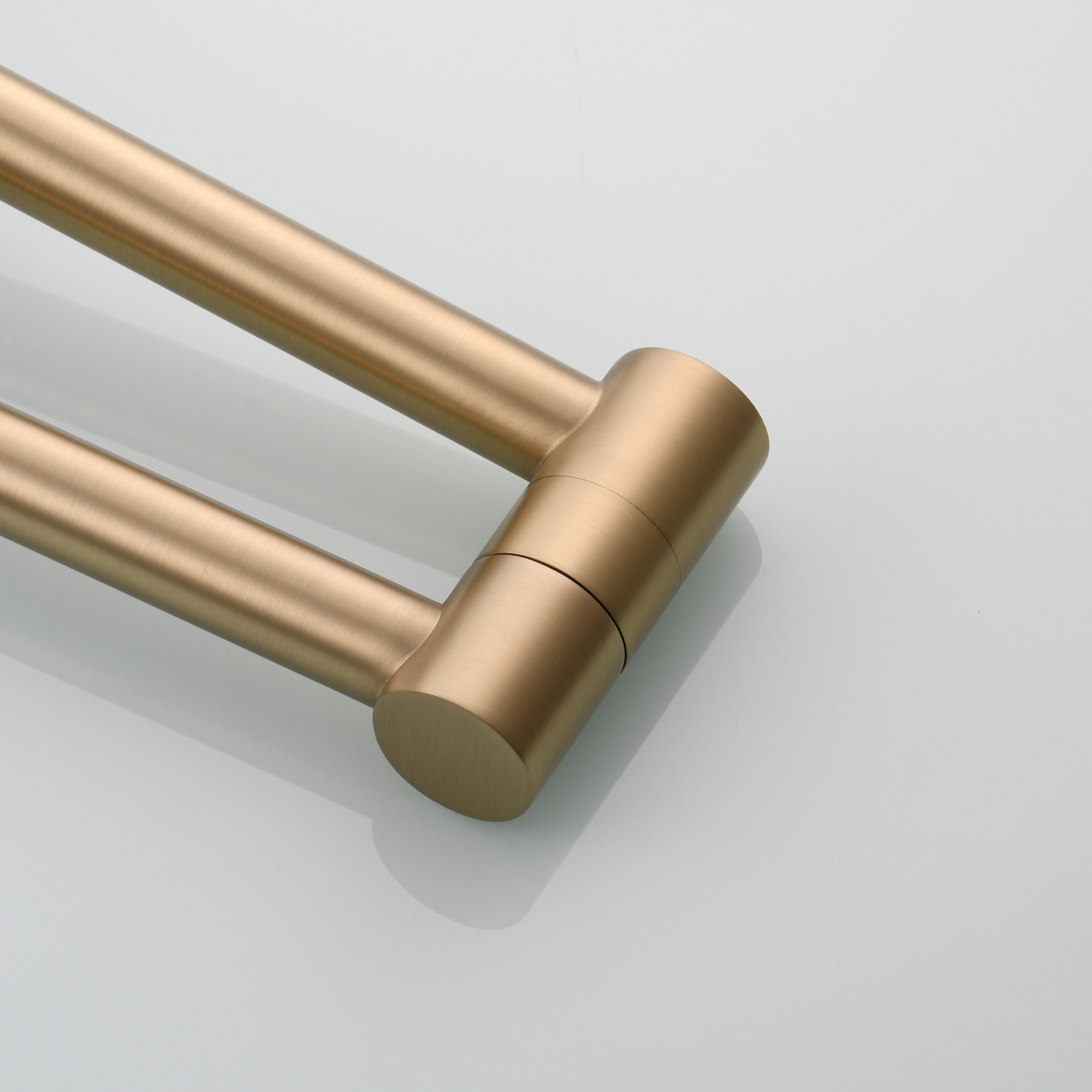 Tecmolog Brass Folding Double Joint Swing Arm Kitchen Faucet Single Hole Two Handles Kitchen Single Cold