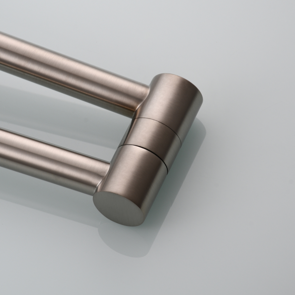 Tecmolog Brass Folding Double Joint Swing Arm Kitchen Faucet Single Hole Two Handles Kitchen Single Cold