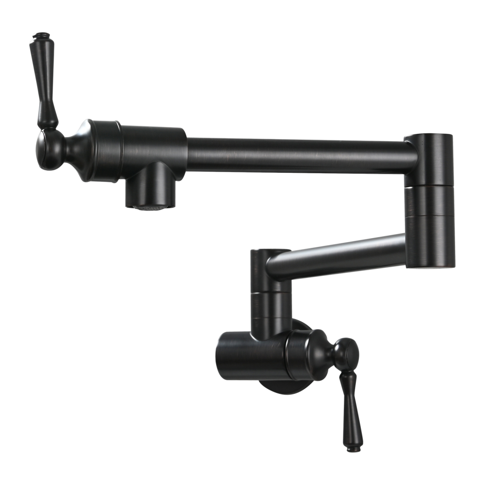 Tecmolog Brass Folding Double Joint Swing Arm Kitchen Faucet Single Hole Two Handles Kitchen Single Cold