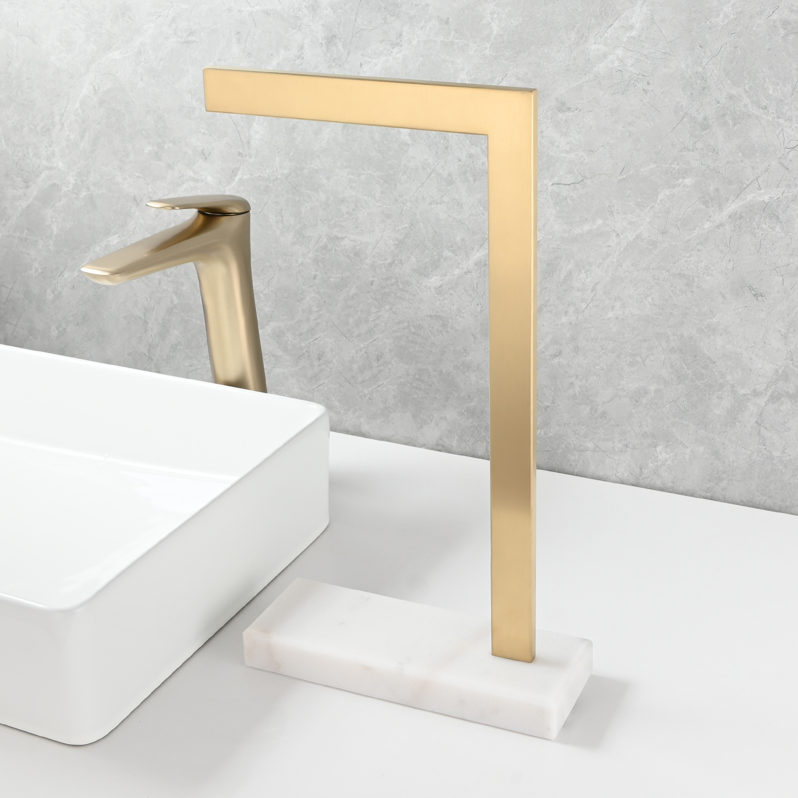 Tecmolog Stainless Steel Standing Towel Holder, Bathroom  Marble Hand Towel Holder Holder