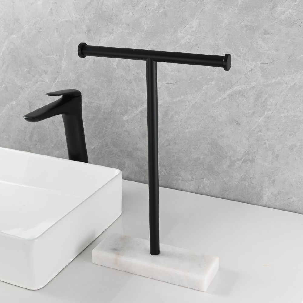 Tecmolog 304 Stainless Steel Stand Tissue Roll Marble Base Paper Storage for Bathroom