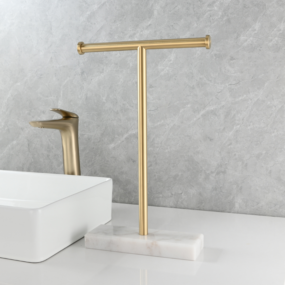 Tecmolog 304 Stainless Steel Stand Tissue Roll Marble Base Paper Storage for Bathroom