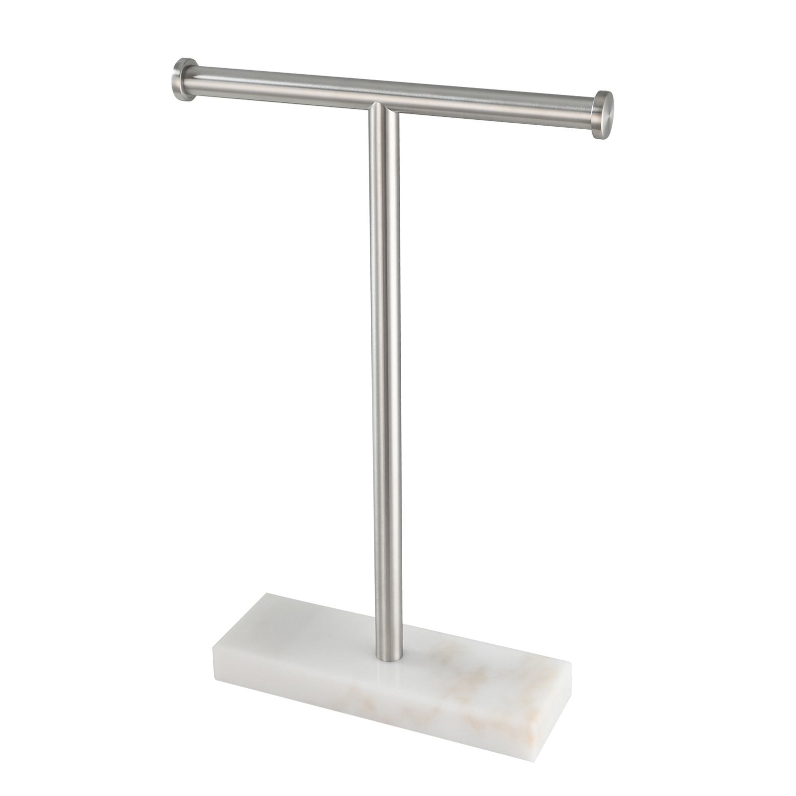 Tecmolog 304 Stainless Steel Stand Tissue Roll Marble Base Paper Storage for Bathroom