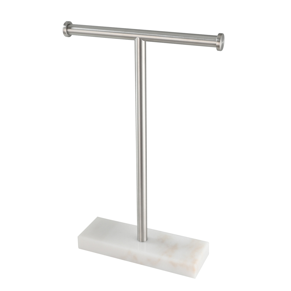 Tecmolog 304 Stainless Steel Stand Tissue Roll Marble Base Paper Storage for Bathroom