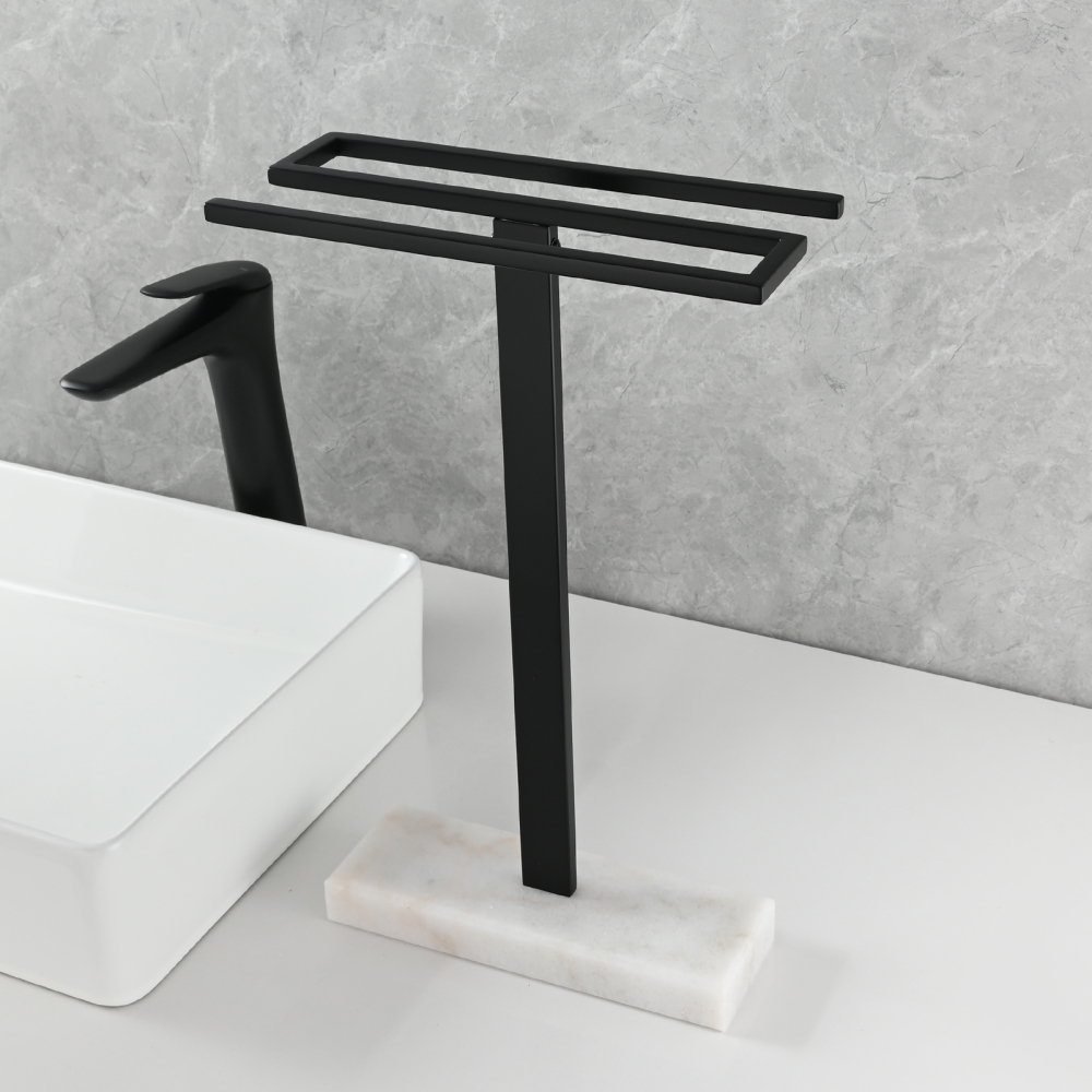 Tecmolog Stainless Steel Toilet Paper Holder Stand,Muti-Function Paper Clip Shape Towel Holder