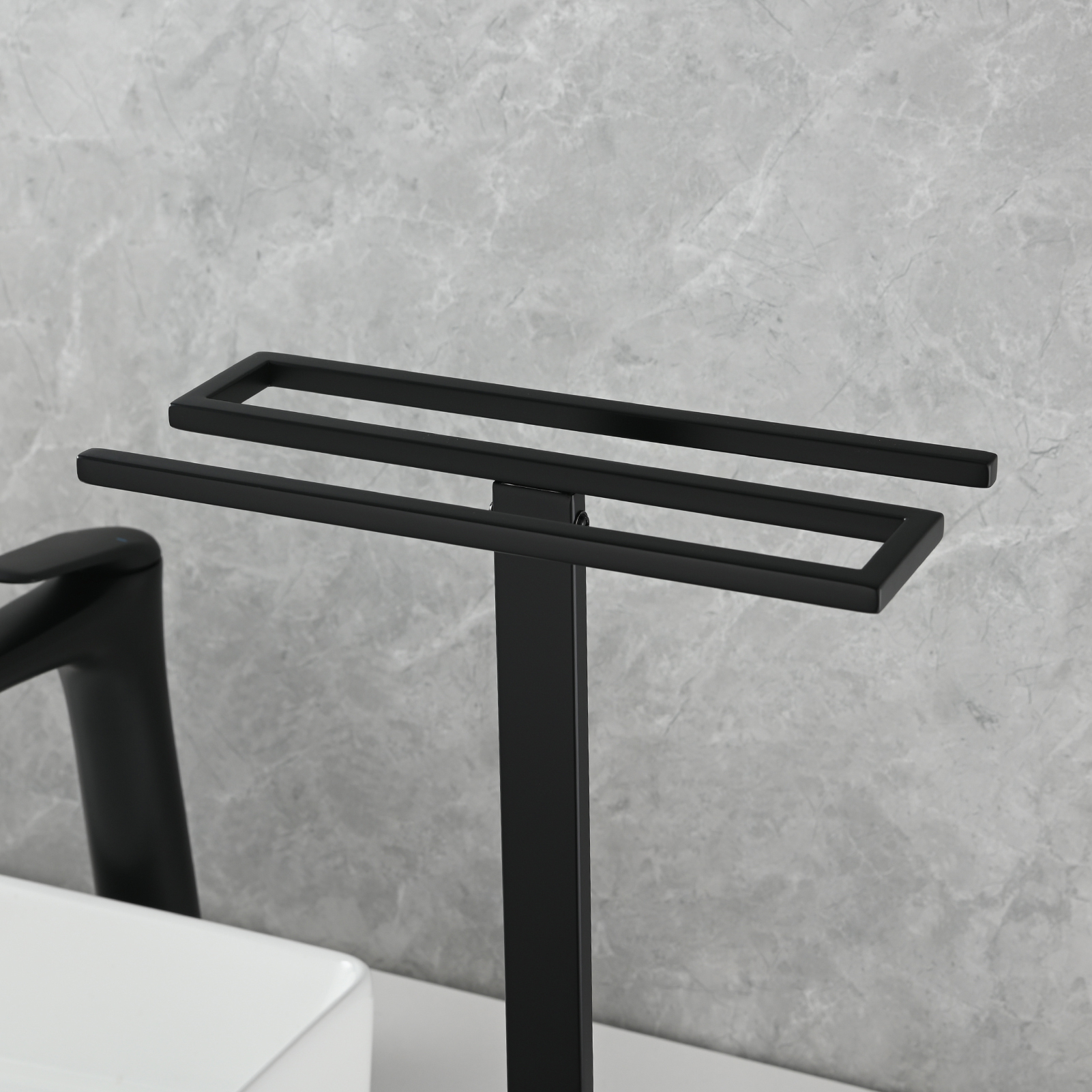 Tecmolog Stainless Steel Toilet Paper Holder Stand,Muti-Function Paper Clip Shape Towel Holder