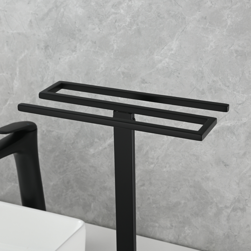 Tecmolog Stainless Steel Toilet Paper Holder Stand,Muti-Function Paper Clip Shape Towel Holder