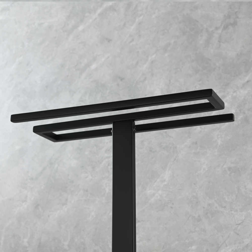 Tecmolog Stainless Steel Toilet Paper Holder Stand,Muti-Function Paper Clip Shape Towel Holder