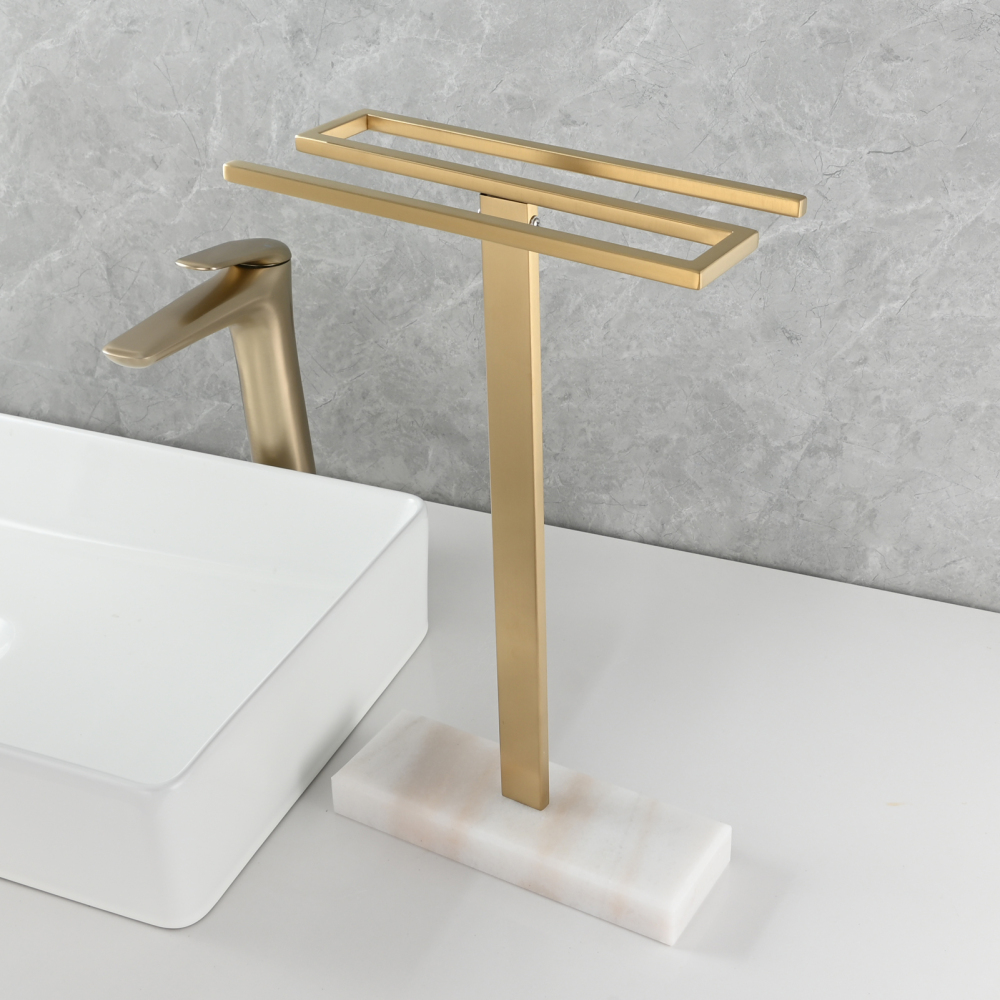 Tecmolog Stainless Steel Toilet Paper Holder Stand,Muti-Function Paper Clip Shape Towel Holder