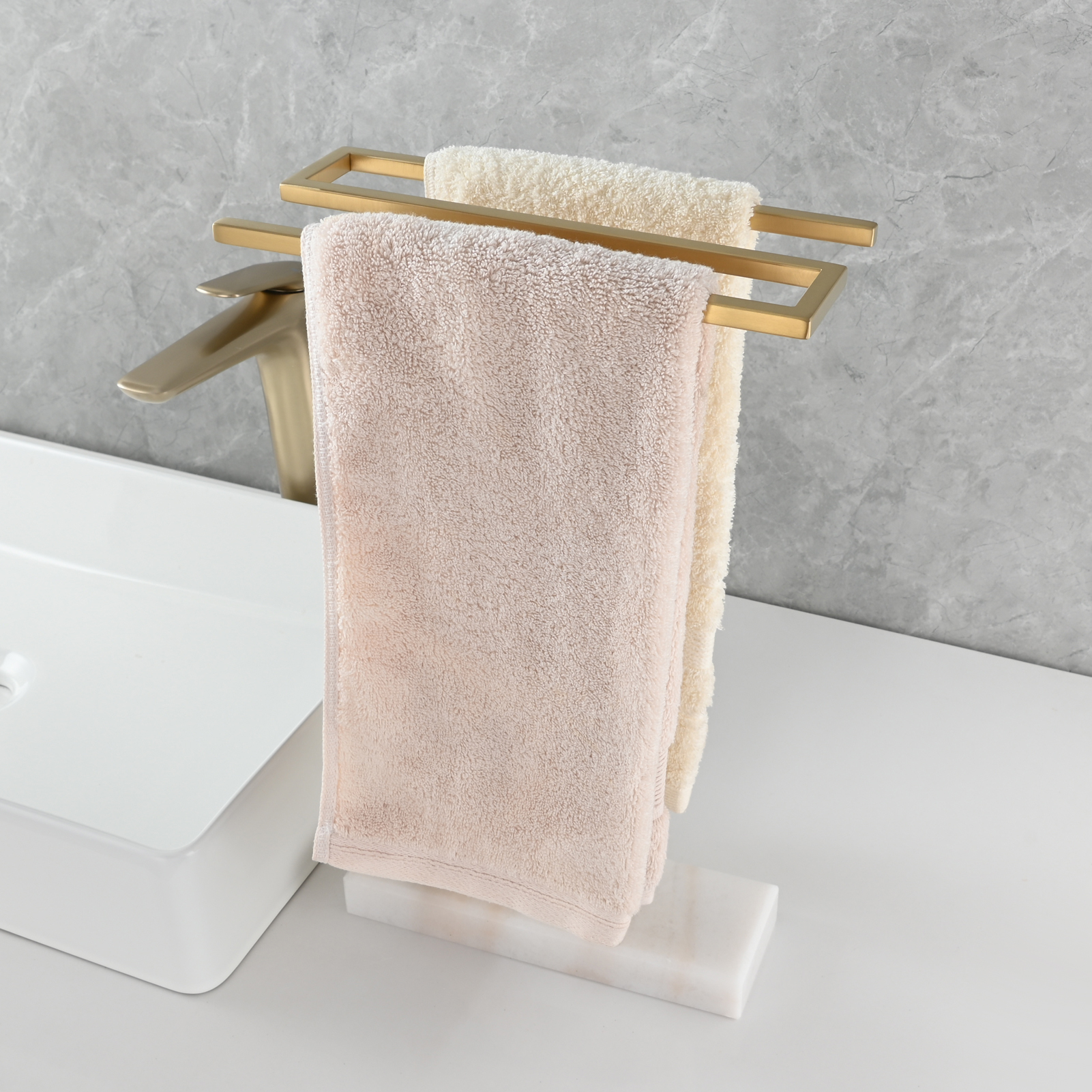 Tecmolog Stainless Steel Toilet Towel Holder Stand,Muti-Function Paper Clip Shape Towel Holder