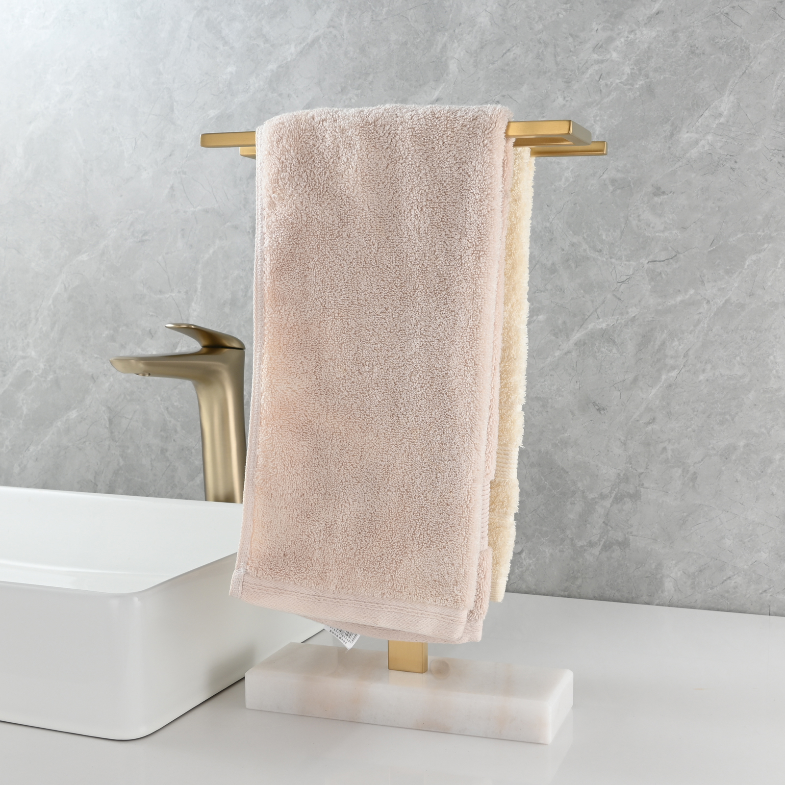 Tecmolog Stainless Steel Toilet Towel Holder Stand,Muti-Function Paper Clip Shape Towel Holder