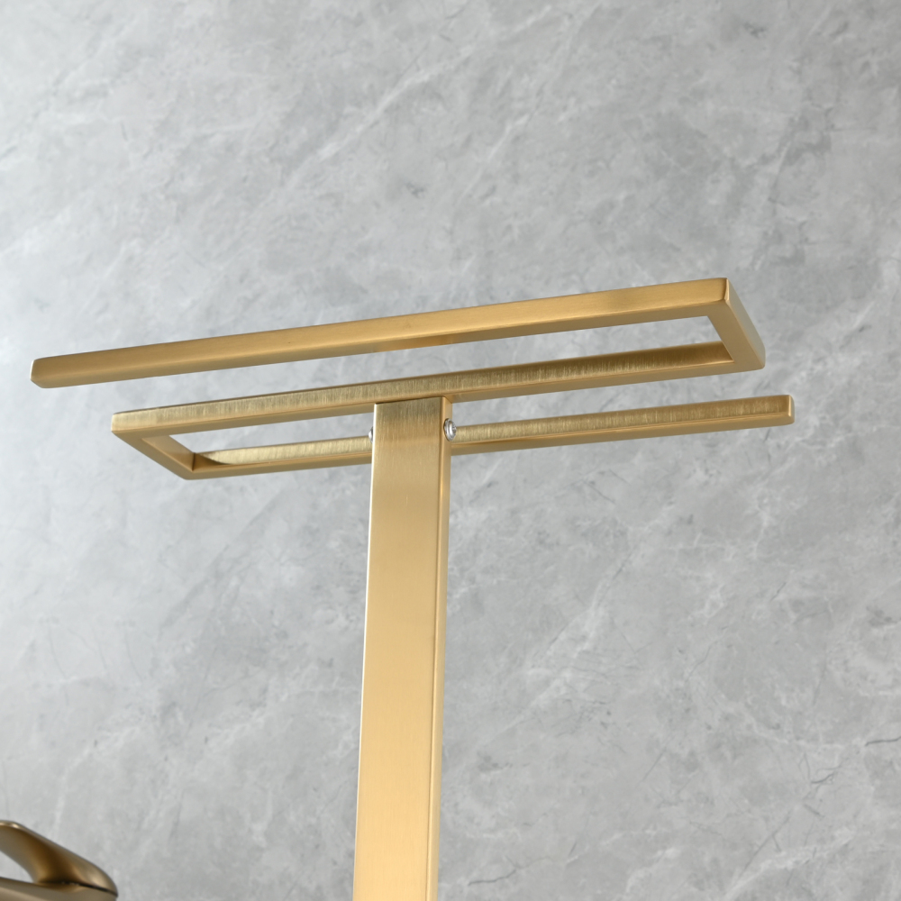 Tecmolog Stainless Steel Toilet Paper Holder Stand,Muti-Function Paper Clip Shape Towel Holder