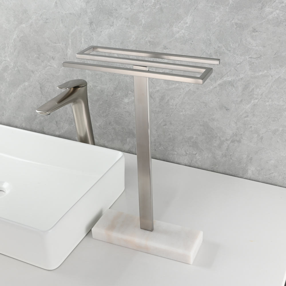 Tecmolog Stainless Steel Toilet Paper Holder Stand,Muti-Function Paper Clip Shape Towel Holder