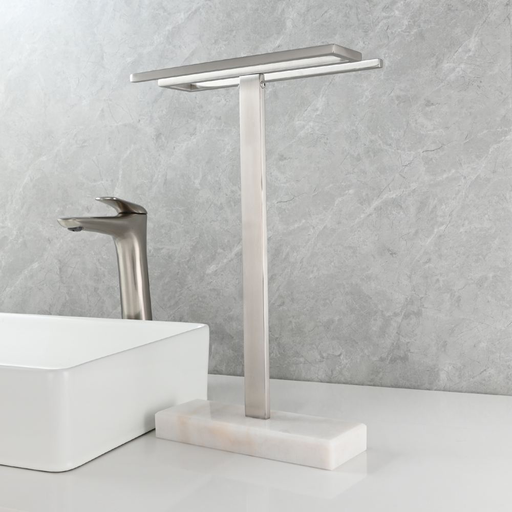 Tecmolog Stainless Steel Toilet Paper Holder Stand,Muti-Function Paper Clip Shape Towel Holder