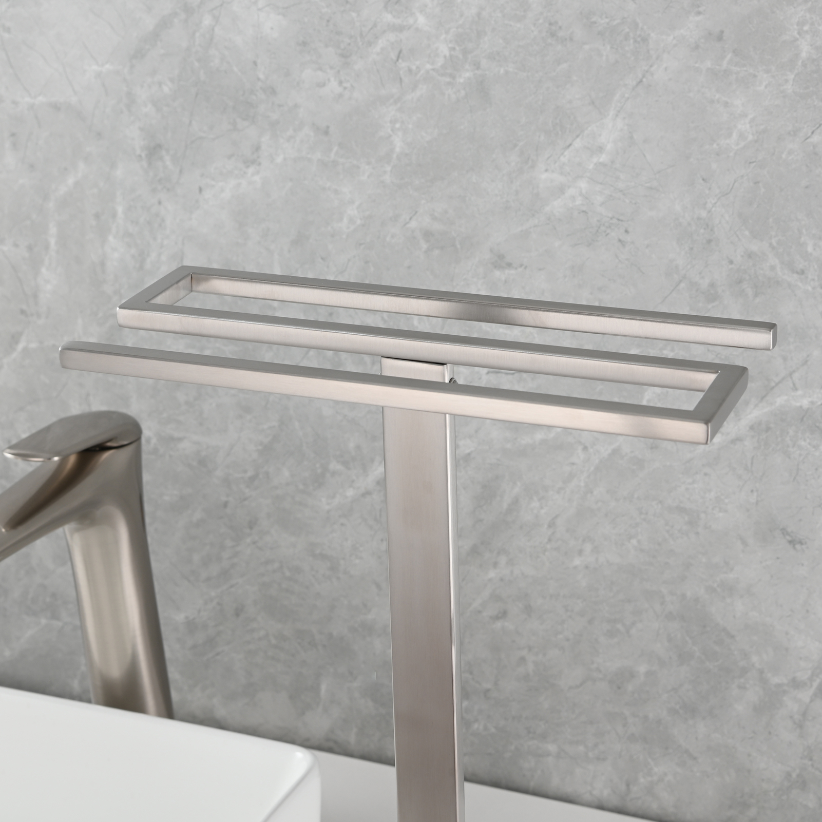 Tecmolog Stainless Steel Toilet Paper Holder Stand,Muti-Function Paper Clip Shape Towel Holder