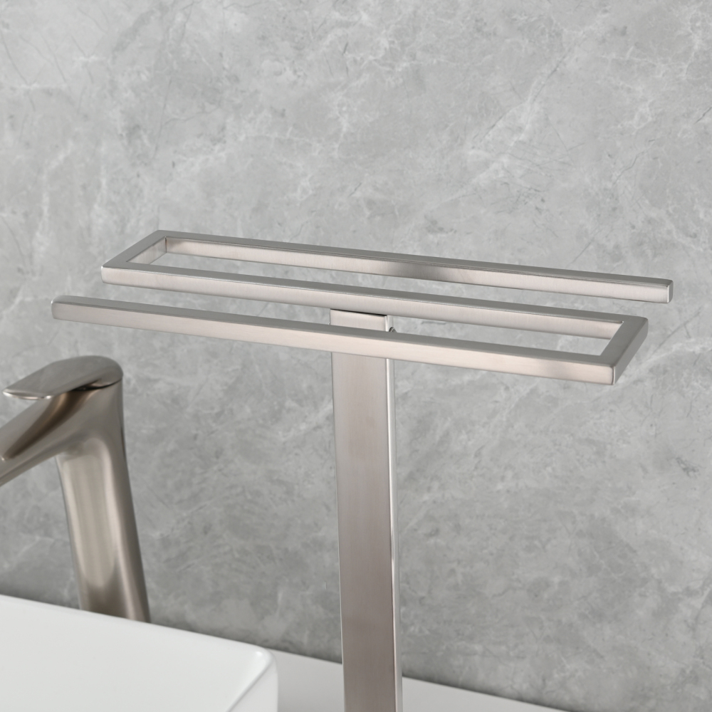 Tecmolog Stainless Steel Toilet Paper Holder Stand,Muti-Function Paper Clip Shape Towel Holder