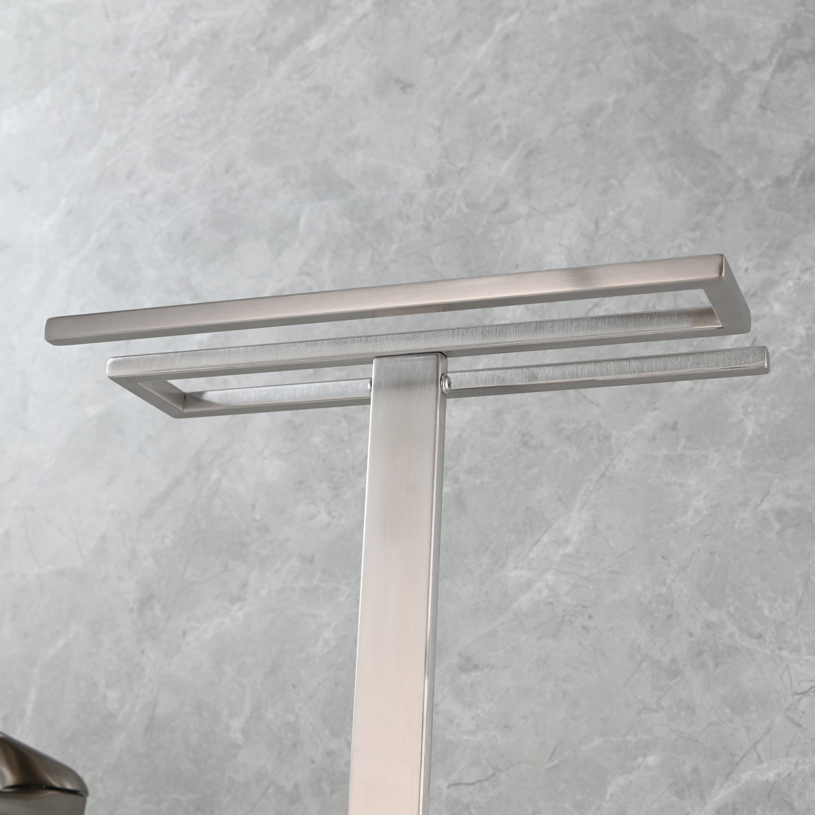 Tecmolog Stainless Steel Toilet Paper Holder Stand,Muti-Function Paper Clip Shape Towel Holder